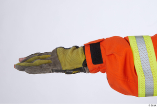 Photos Sam Atkins Fireman in Orange Coveralls gloves hand 0004.jpg
